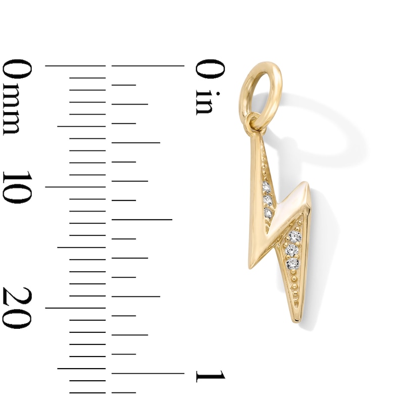 Main Image 3 of 14K Gold Plated CZ Lightning Bolt Necklace Charm