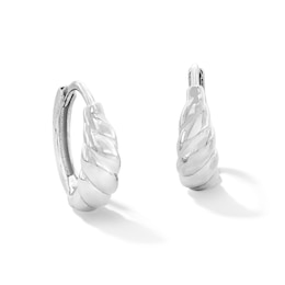 Sterling Silver Scalloped Huggie Hoops