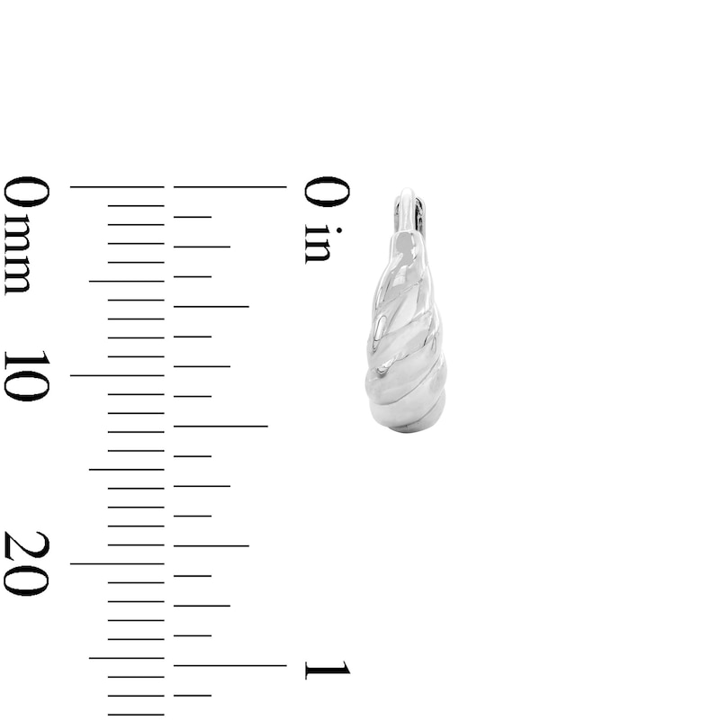 Main Image 3 of Sterling Silver Scalloped Huggie Hoops