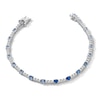 Thumbnail Image 1 of Sterling Silver CZ Blue and White Tennis Bracelet - 7.25"
