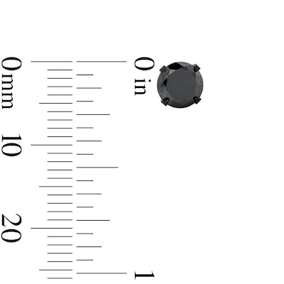 Solid Stainless Steel Black CZ Piercing Earrings