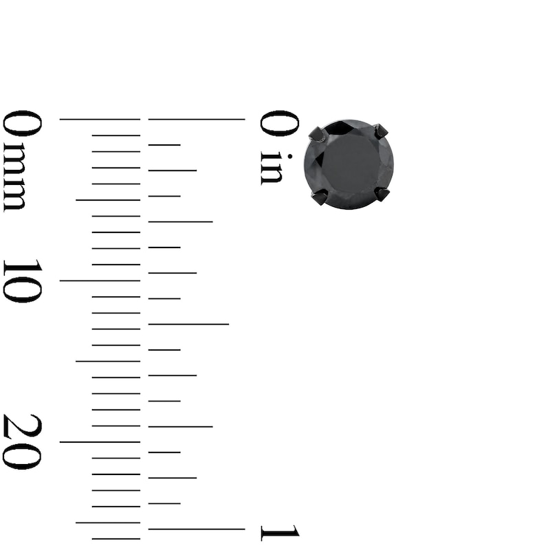 Main Image 2 of Solid Stainless Steel Black CZ Piercing Earrings