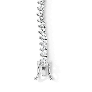 Sterling Silver CZ Heart Bracelet - 7"