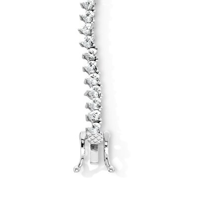 Sterling Silver CZ Heart Bracelet - 7"