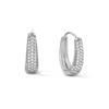 Sterling Silver CZ Cluster Pavé Huggie Hoops