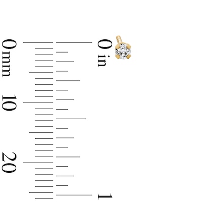 14K Solid Gold 1/20 CT. T.W. Lab-Grown Diamond Piercing Earrings - Short Post