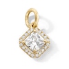 Thumbnail Image 1 of 14K Gold Plated CZ Square Halo Necklace Charm