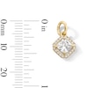 Thumbnail Image 3 of 14K Gold Plated CZ Square Halo Necklace Charm