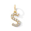 Thumbnail Image 1 of 14K Gold Plated CZ Initial Necklace Charm