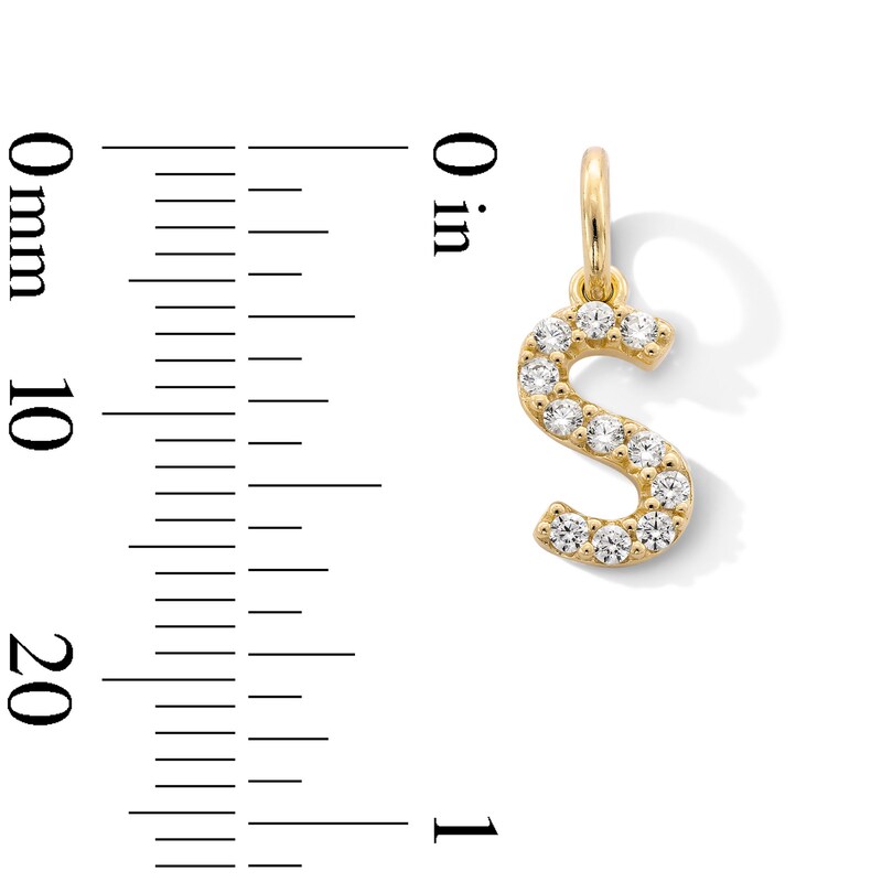Main Image 3 of 14K Gold Plated CZ Initial Necklace Charm