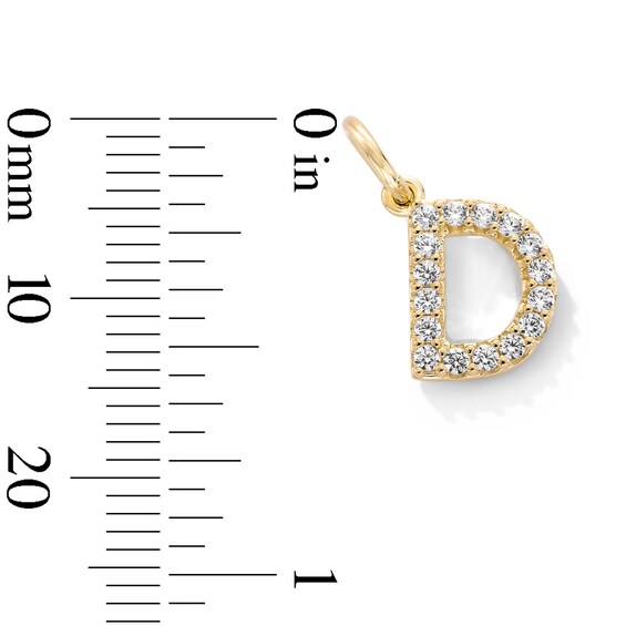 14K Gold Plated CZ Initial "D" Necklace Charm