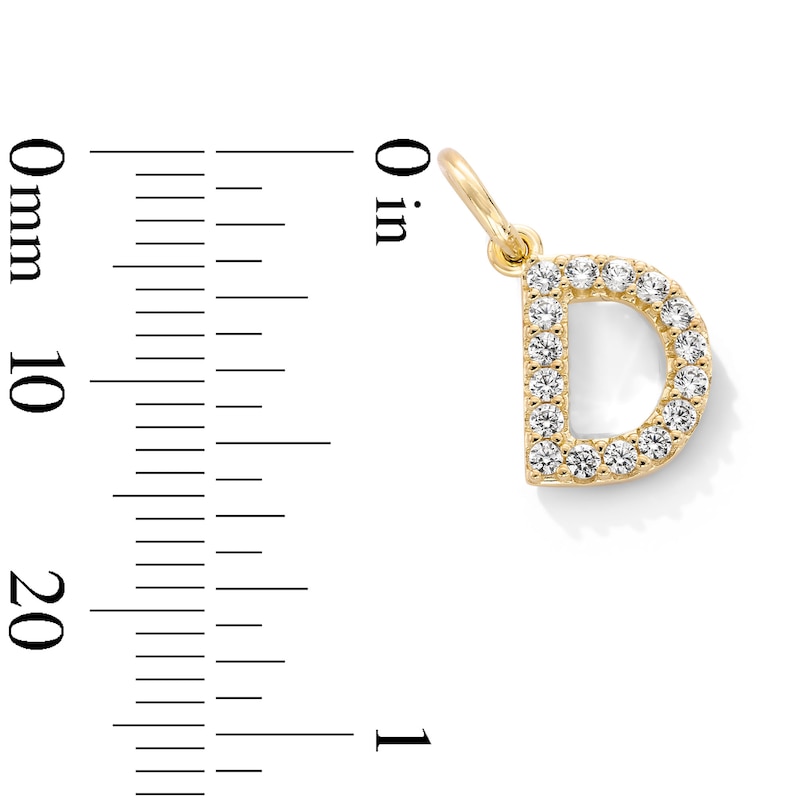 Main Image 3 of 14K Gold Plated CZ Initial Necklace Charm