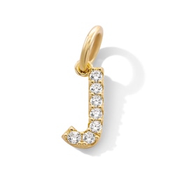 14K Gold Plated CZ Initial Necklace Charm