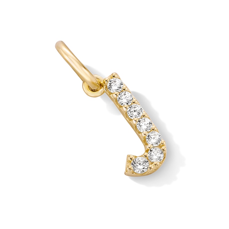 Main Image 2 of 14K Gold Plated CZ Initial Necklace Charm