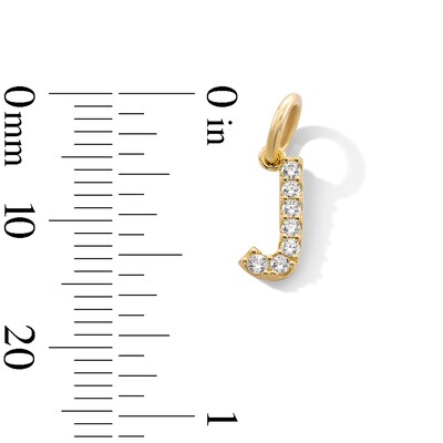 14K Gold Plated CZ Initial "J" Necklace Charm
