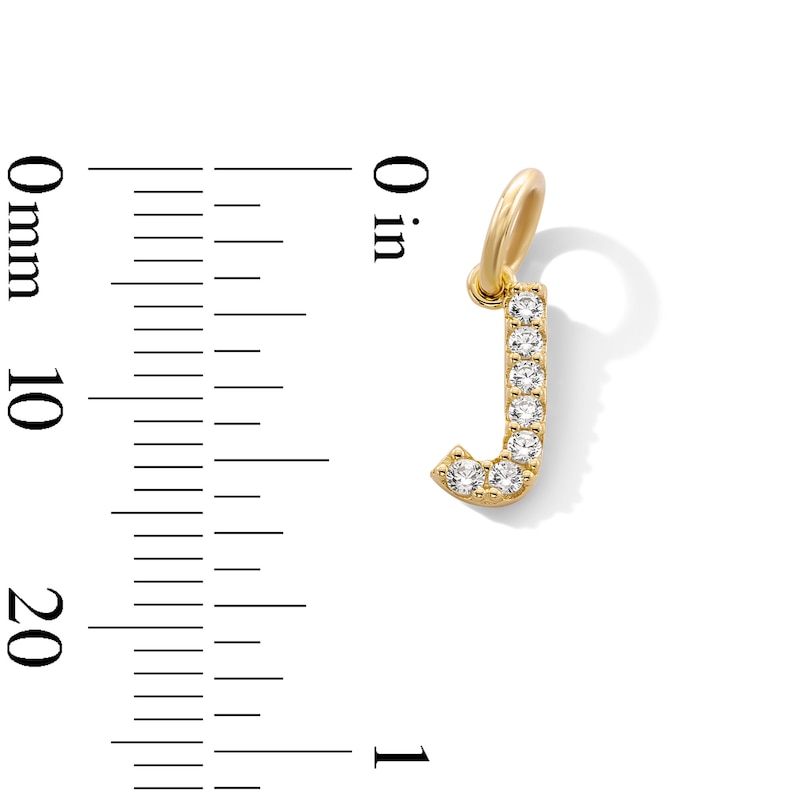 Main Image 3 of 14K Gold Plated CZ Initial Necklace Charm