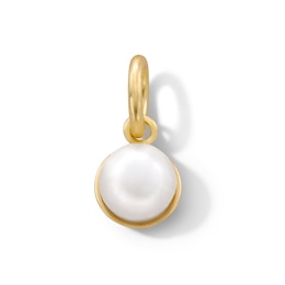 14K Yellow Gold Plated Freshwater Cultured Pearl Necklace Charm