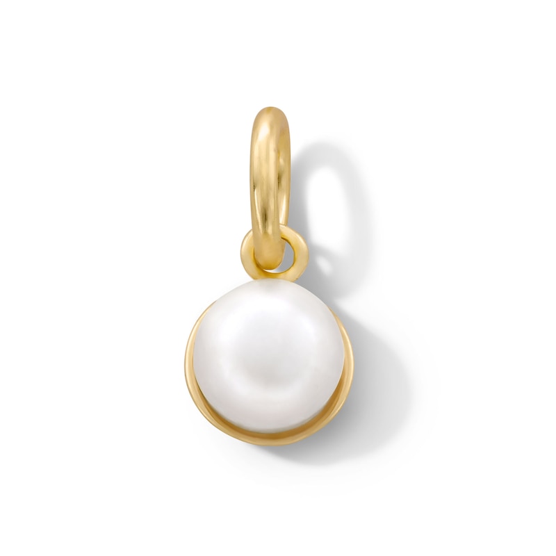 14K Yellow Gold Plated Freshwater Cultured Pearl Charm