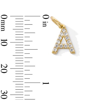 14K Gold Plated CZ Initial "A" Necklace Charm