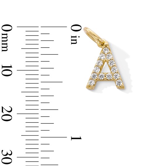 14K Gold Plated CZ Initial "A" Necklace Charm