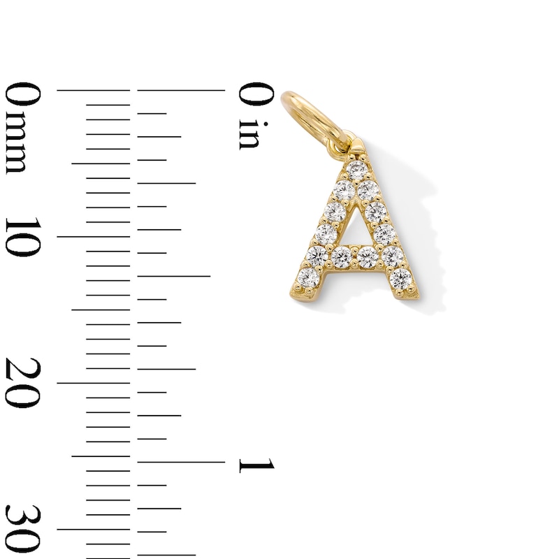 Main Image 3 of 14K Gold Plated CZ Initial Necklace Charm