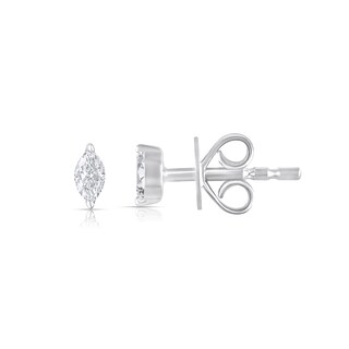 Sterling Silver 1/10 CT. T.W. Lab-Grown Diamond Marquise Studs
