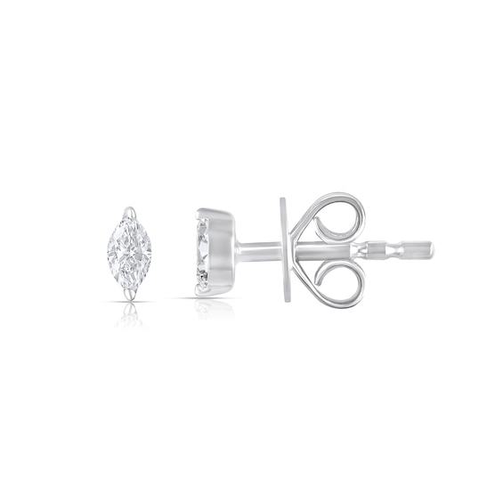 Sterling Silver 1/10 CT. T.W. Lab-Grown Diamond Marquise Studs