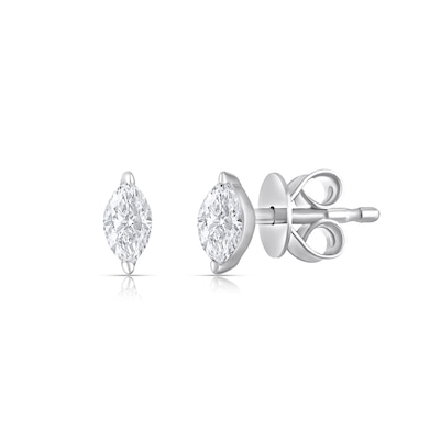 Sterling Silver 1/10 CT. T.W. Lab-Grown Diamond Marquise Studs
