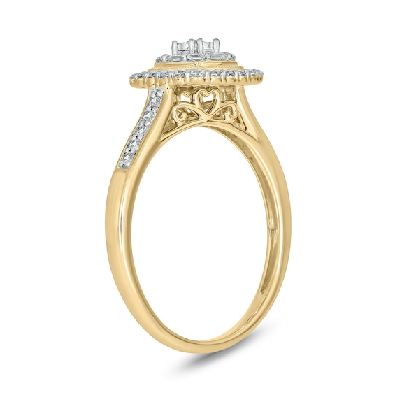 10K Gold 3/8 CT. T.W. Lab-Grown Diamond Baguette and Round Ring - Size 7