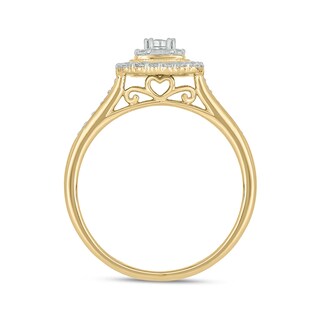 10K Gold 3/8 CT. T.W. Lab-Grown Diamond Baguette and Round Ring - Size 7