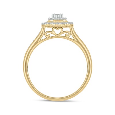 10K Gold 3/8 CT. T.W. Lab-Grown Diamond Baguette and Round Ring - Size 7