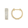 Thumbnail Image 2 of 10K Gold 1/4 CT. T.W. Lab-Grown Diamond Double Baguette Huggie Hoops