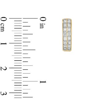 10K Gold 1/4 CT. T.W. Lab-Grown Diamond Double Baguette Huggie Hoops