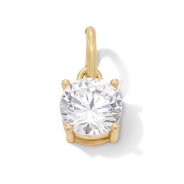 14K Gold Plated CZ Oval Solitaire Necklace Charm
