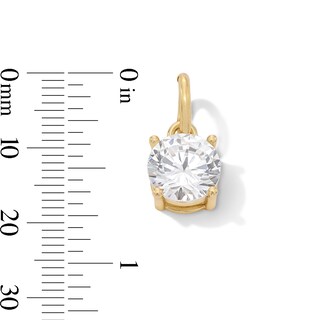 14K Gold Plated CZ Oval Solitaire Necklace Charm