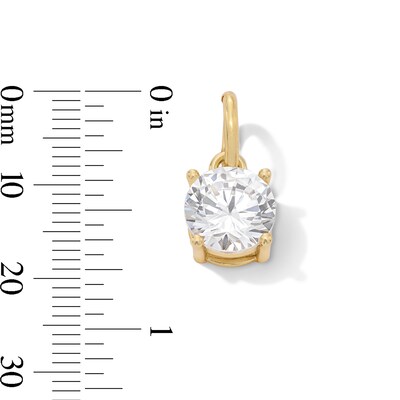 14K Gold Plated CZ Oval Solitaire Necklace Charm