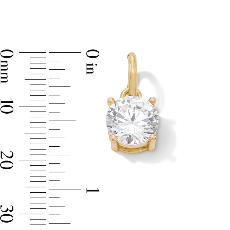 Main Image 3 of 14K Gold Plated CZ Oval Solitaire Necklace Charm