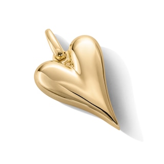 14K Gold Plated Puff Heart Necklace Charm