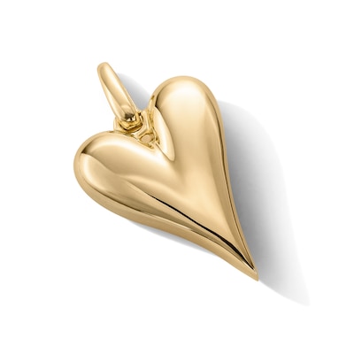 14K Gold Plated Puff Heart Necklace Charm