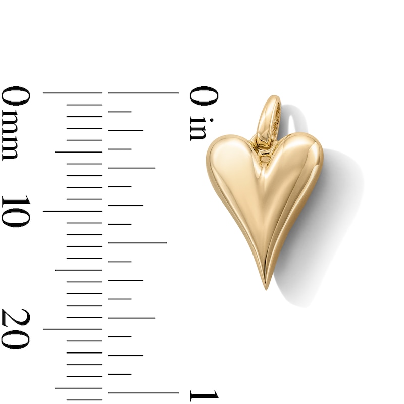 Main Image 3 of 14K Gold Plated Puff Heart Necklace Charm