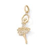 Thumbnail Image 1 of 14K Gold Plated CZ Ballerina Necklace Charm