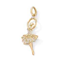 14K Gold Plated CZ Ballerina Necklace Charm