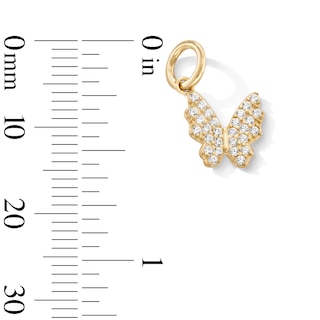 14K Gold Plated CZ Butterfly Necklace Charm