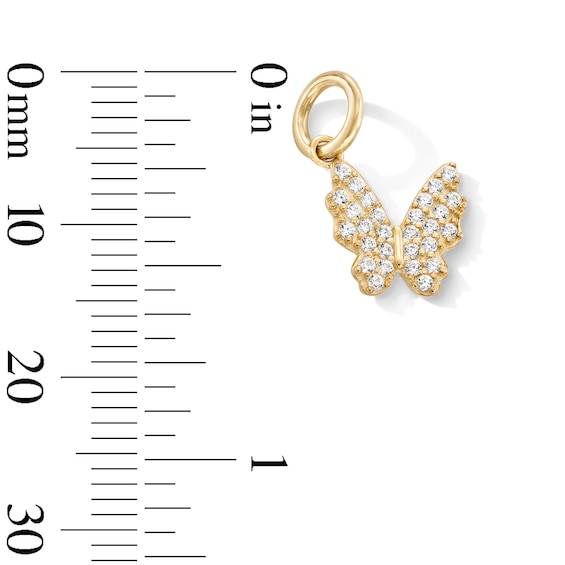 14K Gold Plated CZ Butterfly Necklace Charm