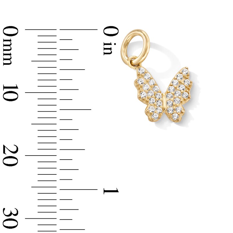 Main Image 3 of 14K Gold Plated CZ Butterfly Necklace Charm