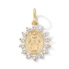 14K Gold Plated CZ Outline Mary Necklace Charm