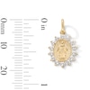 14K Gold Plated CZ Outline Mary Necklace Charm