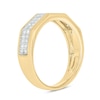 Thumbnail Image 2 of 14K Gold Plated 1/6 CT. T.W. Lab-Grown Diamond Double Row Ring - Size 10