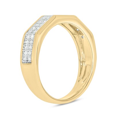 14K Gold Plated 1/6 CT. T.W. Lab-Grown Diamond Double Row Ring - Size 10