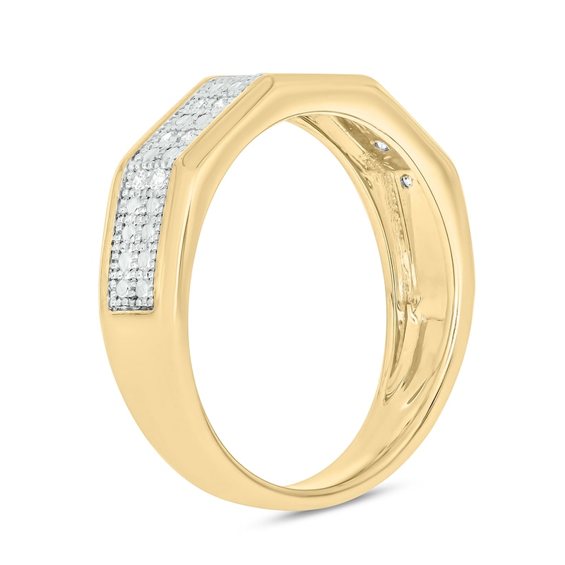Main Image 2 of 14K Gold Plated 1/6 CT. T.W. Lab-Grown Diamond Double Row Ring - Size 10
